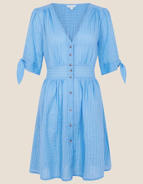Dolly Dobby Stripe Short Dress, Blue (BLUE), large