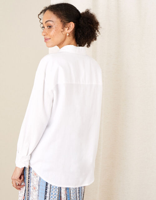 Pocket Shirt in Linen Blend, Ivory (IVORY), large