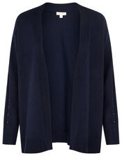 Gem Sleeve Cardigan, Blue (NAVY), large