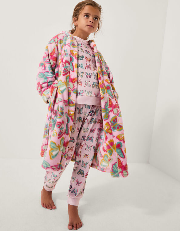 Butterfly Print Dressing Gown, Pink (PINK), large