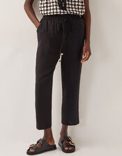 Penina Drawstring Wide-Leg Trousers, Black (BLACK), large