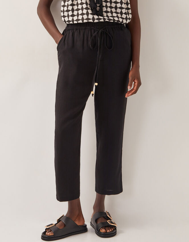 Penina Drawstring Wide-Leg Trousers, Black (BLACK), large