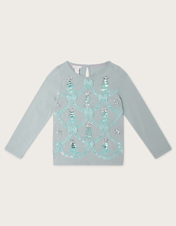 Long Sleeve Festive Top, Teal (TEAL), large