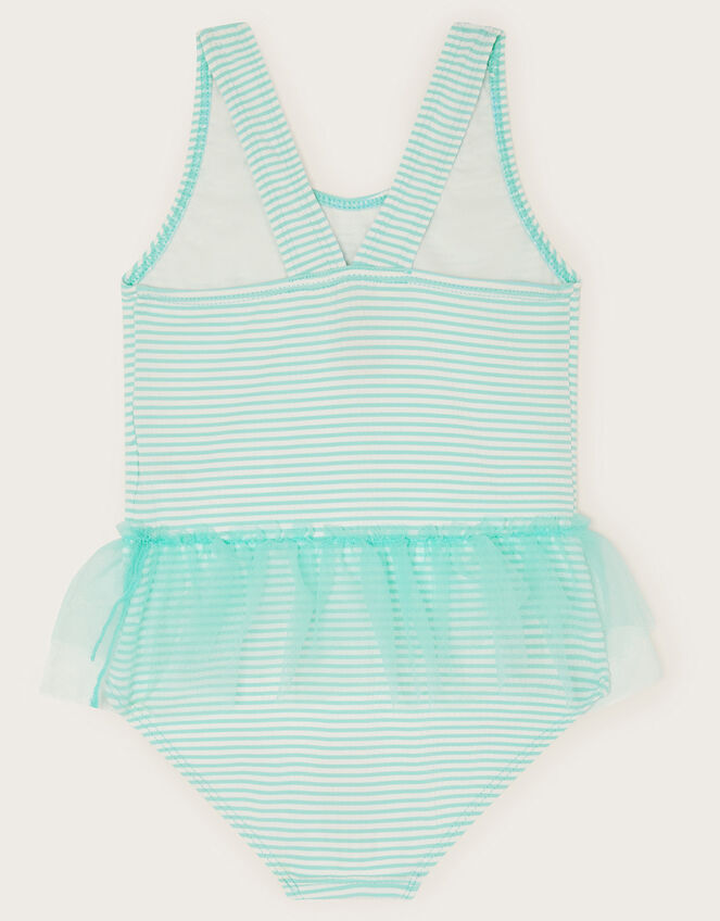 Baby Seersucker Stripe Tutu Swimsuit, Green (MINT), large