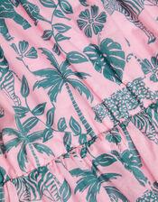 Short Sleeve Safari Print Dress, Pink (PALE PINK), large