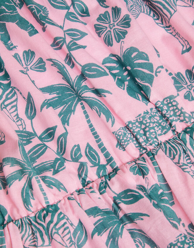 Short Sleeve Safari Print Dress, Pink (PALE PINK), large