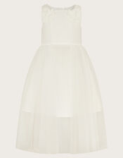 Cheryl 3D Flower Scuba Dress, Ivory (IVORY), large