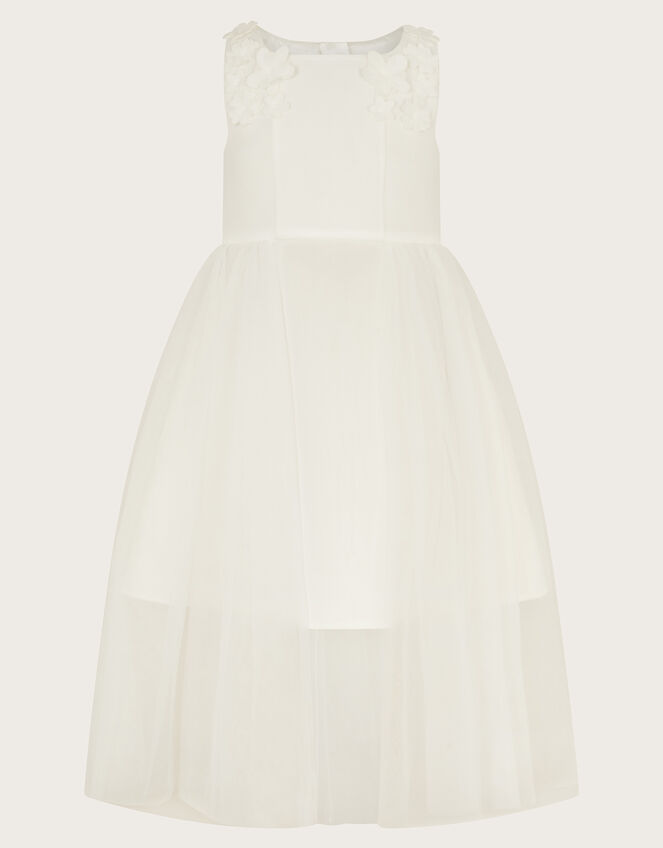 Cheryl 3D Flower Scuba Dress, Ivory (IVORY), large