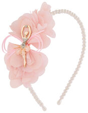Valentina Ballerina Ruffle Bow Pearly Headband, , large