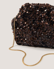 Kira Sequin Clutch Bag, Brown (CHOCOLATE), large