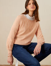 Ruby Diamond Stitch Detail Jumper, Orange (PEACH), large