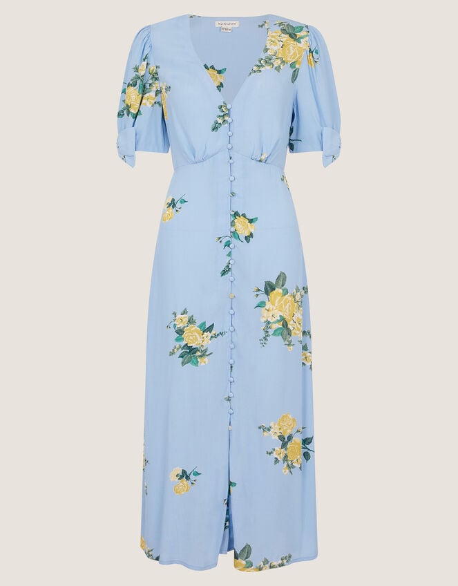 Sorcha Floral Tea Midi Dress, Blue (BLUE), large