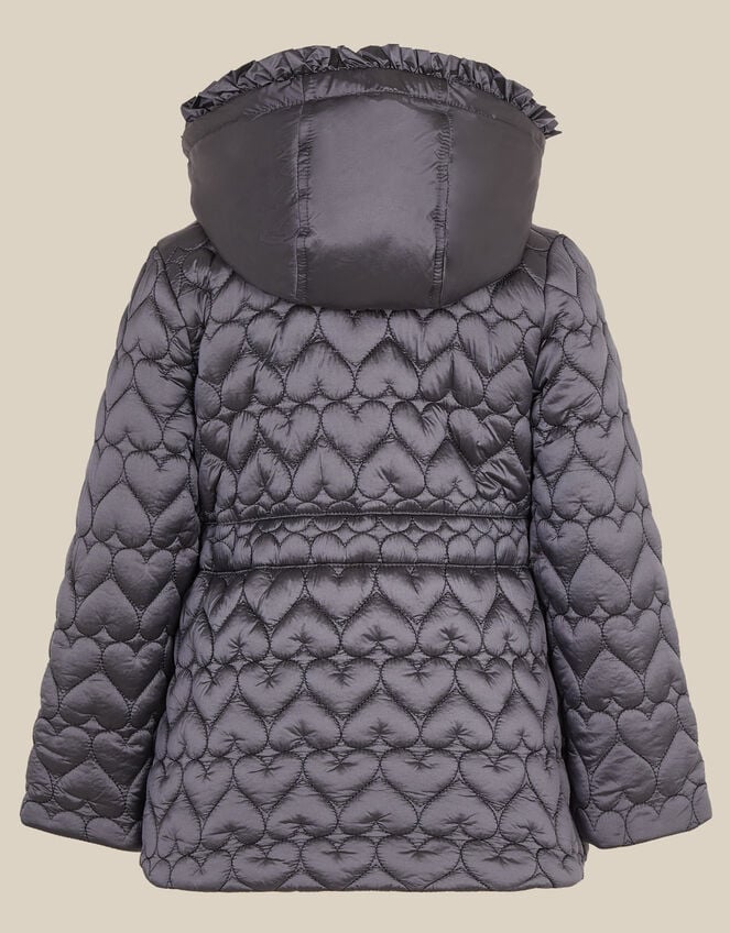 Heart Quilted Shower Resistant Coat, Blue (BLUE), large