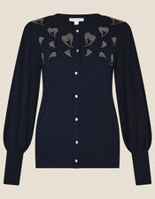 Heat-Seal Heart Cardigan, Blue (NAVY), large