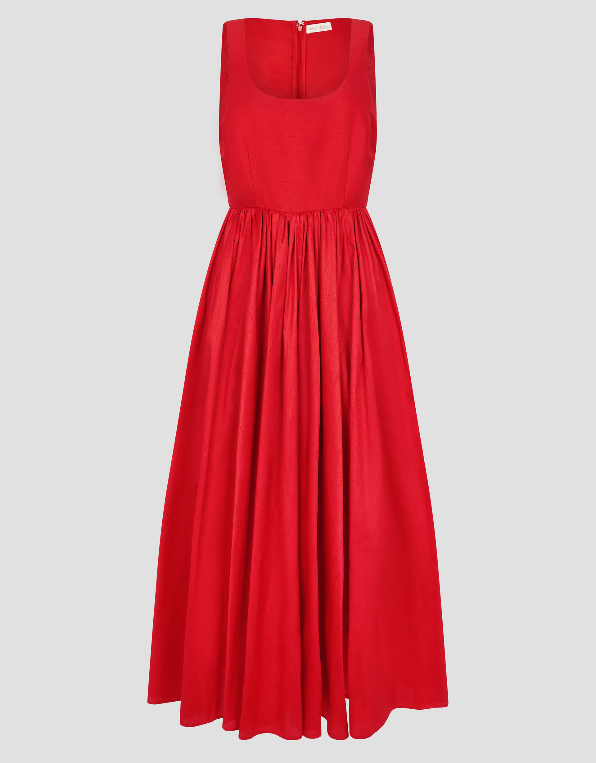 Sicily Fit and Flare Midi Dress Red