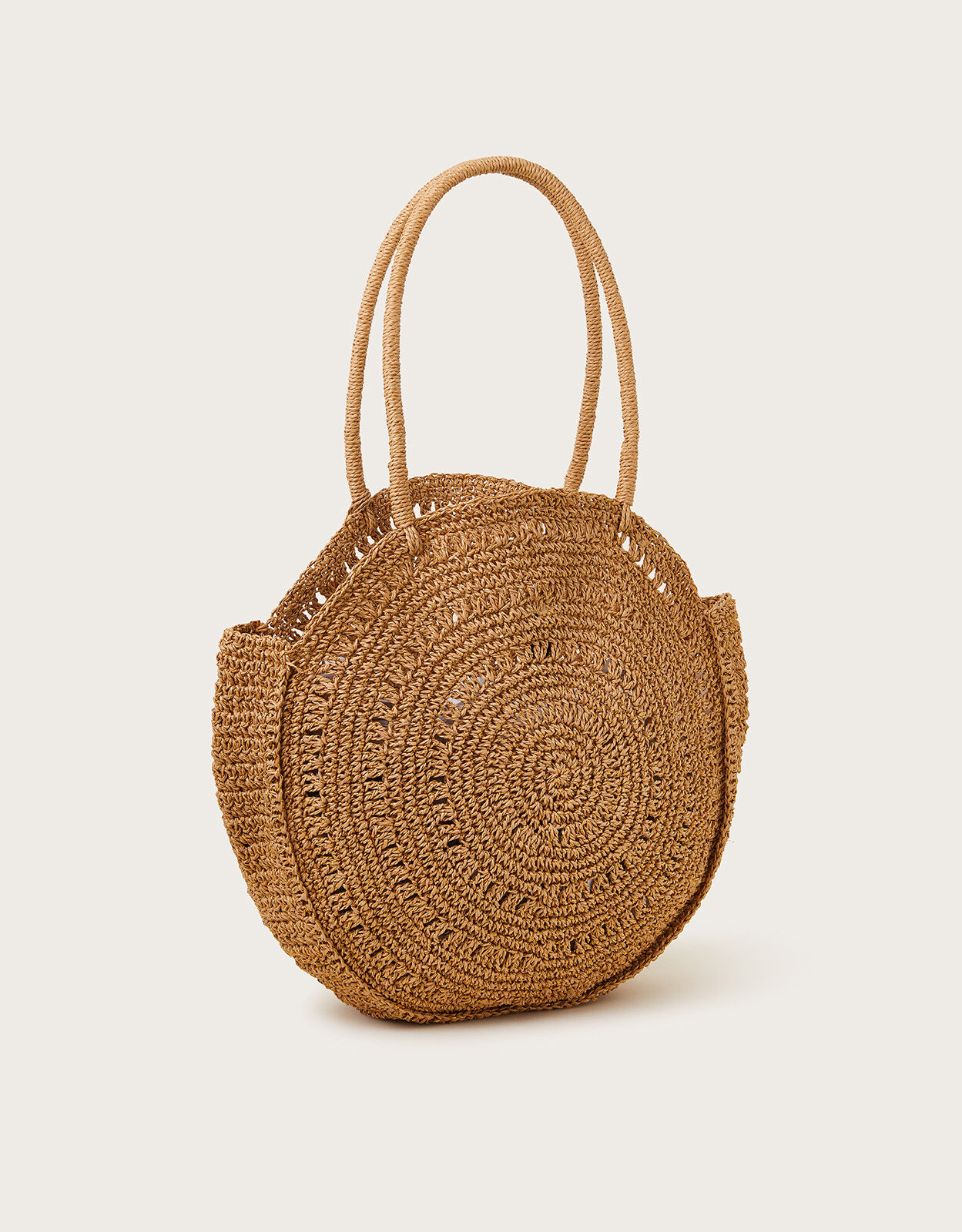 Round Metallic Raffia Bag