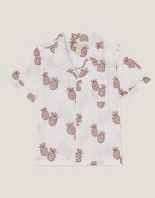 Pineapple Print Shirt, Cream (CREAM), large