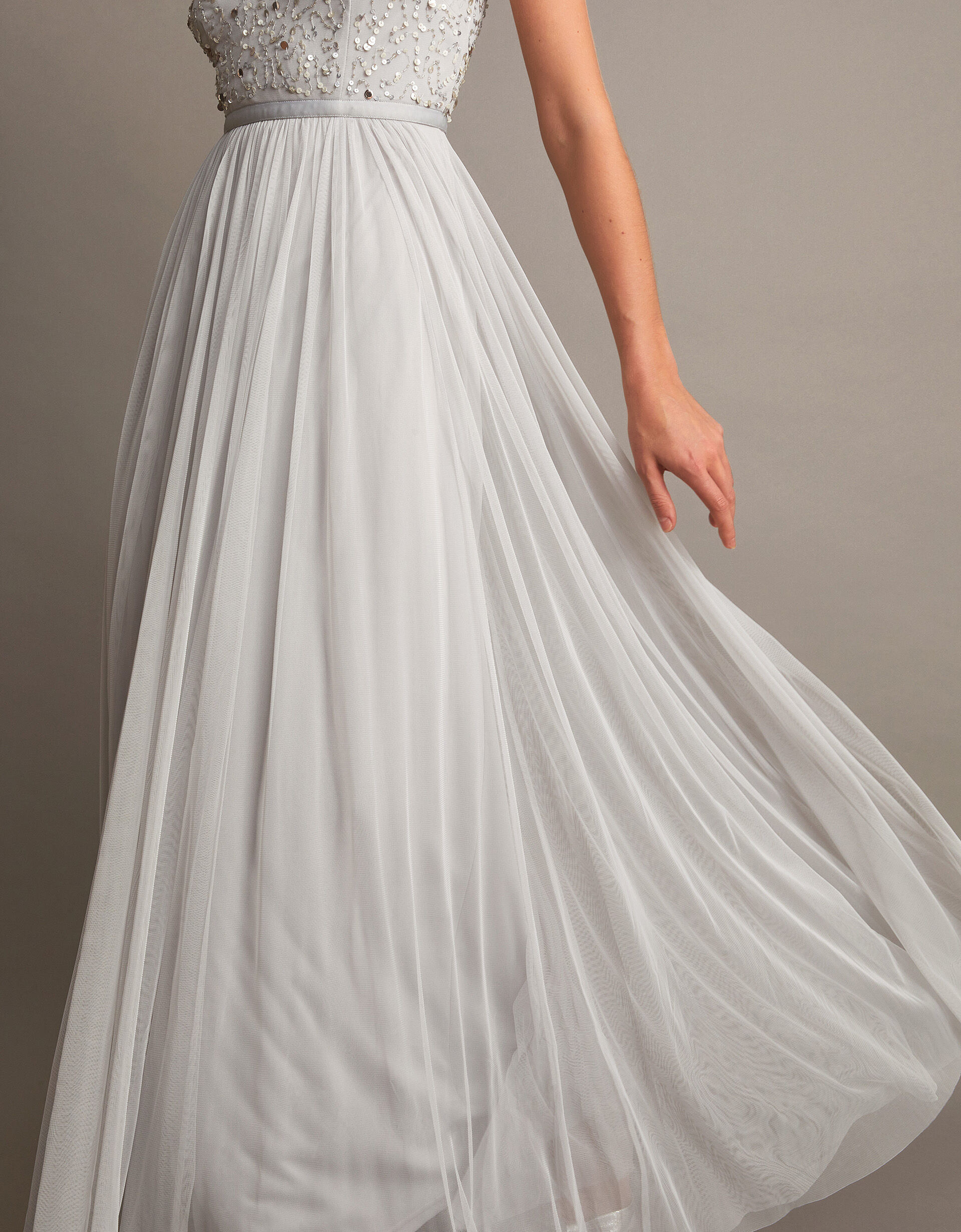 Autumn Embellished Maxi Dress Silver Evening Dresses Monsoon UK