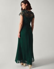 Monica Lace Pleated Bridesmaid Dress, Green (DARK GREEN), large
