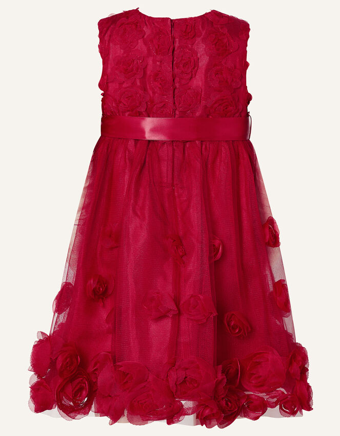 Baby 3D Rose Dress, Red (RED), large