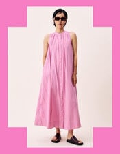 FRNCH Trapeze Sleeveless Stripe Midi Dress, Pink (PINK), large