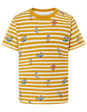 Scotty Striped Monkey T-Shirt, Yellow (MUSTARD), large