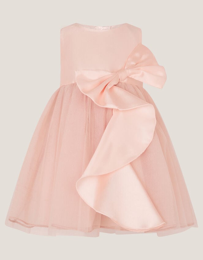Baby Waterfall Bow Tulle Dress , Pink (PINK), large