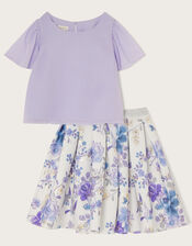 Kim Foil Print Scuba Skirt and Top Set, Multi (MULTI), large