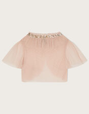 Land of Wonder Short Tulle Cape Jacket, Pink (PINK), large