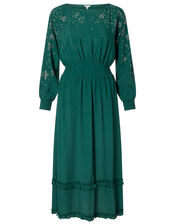 Star Heat-Seal Gem Midi Dress, Green (DARK GREEN), large