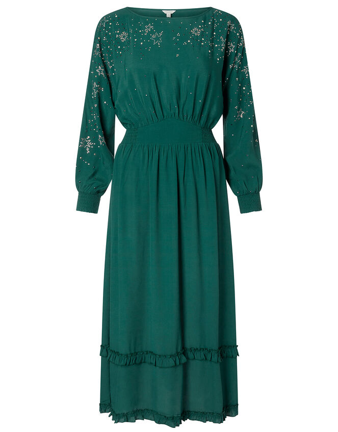 Star Heat-Seal Gem Midi Dress, Green (DARK GREEN), large