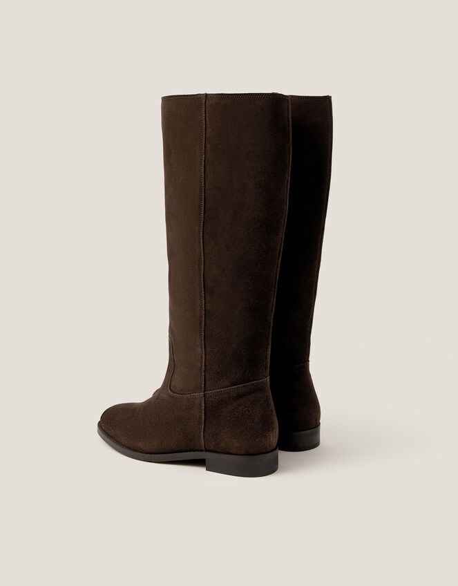 Jean Suede Knee High Boots, Brown (CHOCOLATE), large