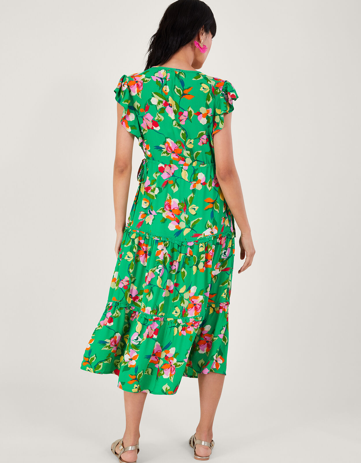 Lilou Floral Tea Dress Green Day Dresses Monsoon UK