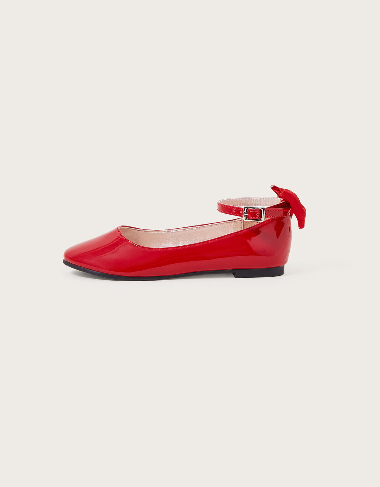 Patent Bow Ballerina Flats Red Girls Flat Shoes Monsoon UK