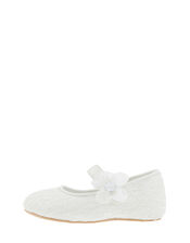 Baby Tiana Lace Corsage Walker Shoes, Ivory (IVORY), large