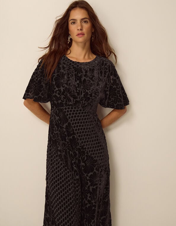 Adeline Devor&eacute; Polka Dot Maxi Dress, Brown (CHOCOLATE), large
