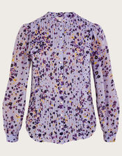 Blossom Pin Tuck Blouse in Sustainable Viscose, Purple (LILAC), large