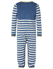 Newborn Baby Fox Sleepsuit in Organic Cotton, Blue (BLUE), large