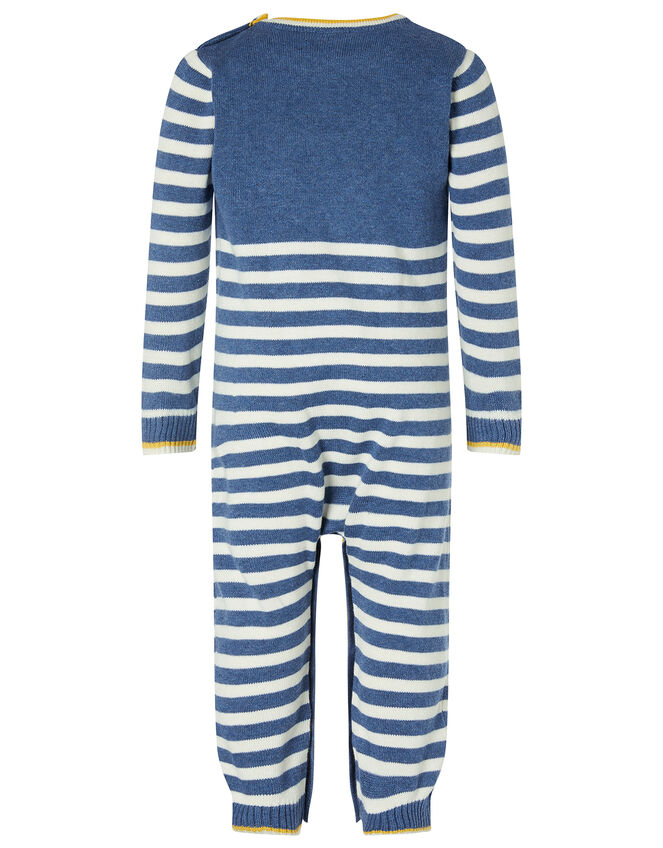 Newborn Baby Fox Sleepsuit in Organic Cotton, Blue (BLUE), large