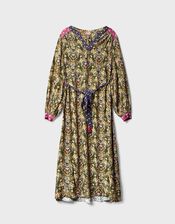 East Kiku Ikat Printed Dress, Green (GREEN), large