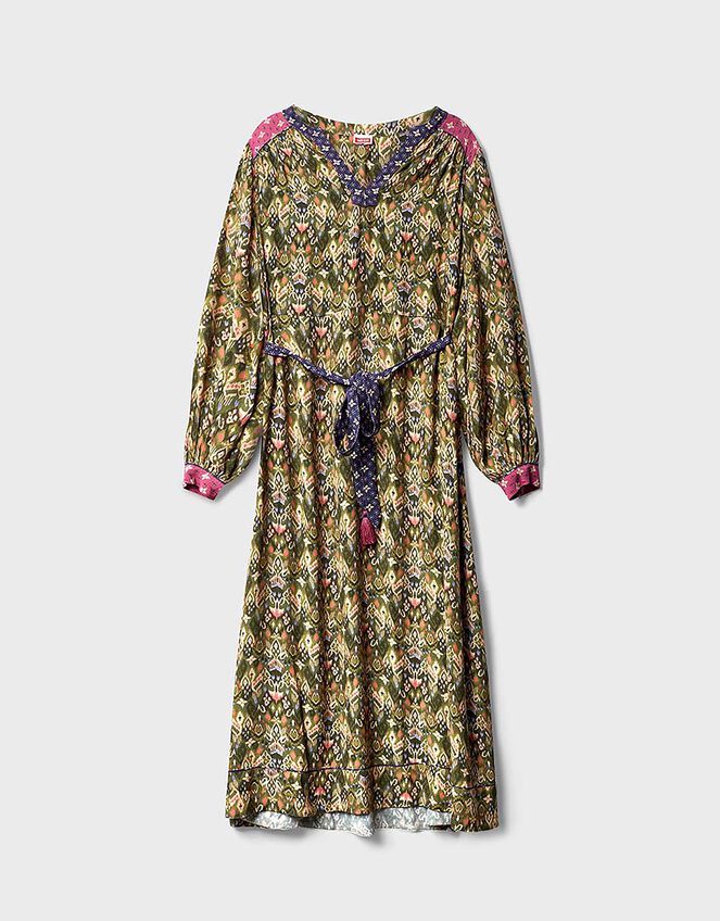 East Kiku Ikat Printed Dress, Green (GREEN), large