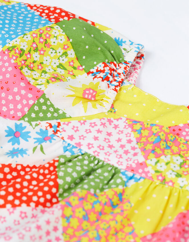Frugi Floral Patchwork Dress, Multi (MULTI), large