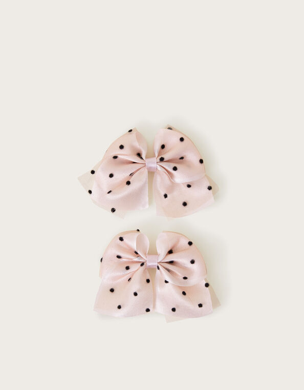 2-Pack Emily Spotty Bow Hair Clips, , large