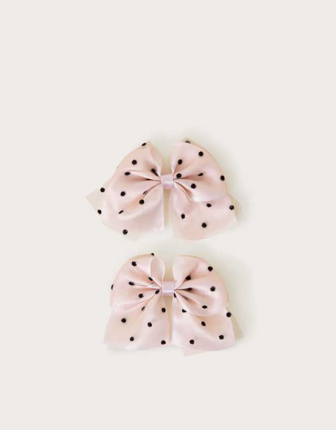 2-Pack Emily Spotty Bow Hair Clips, , large