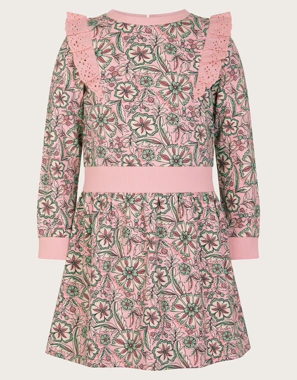 Scorched Paisley Print Dress, Pink (PINK), large