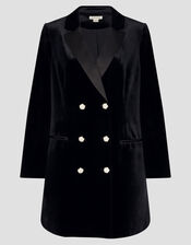 Valery Velvet Blazer Dress, Black (BLACK), large