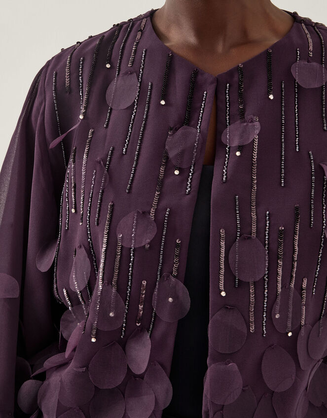Cassidy Sparkle Appliqu&eacute; Jacket, Purple (PURPLE), large