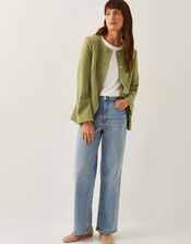 Adeline Shoulder Pad Suit Jacket, Green (GREEN), large