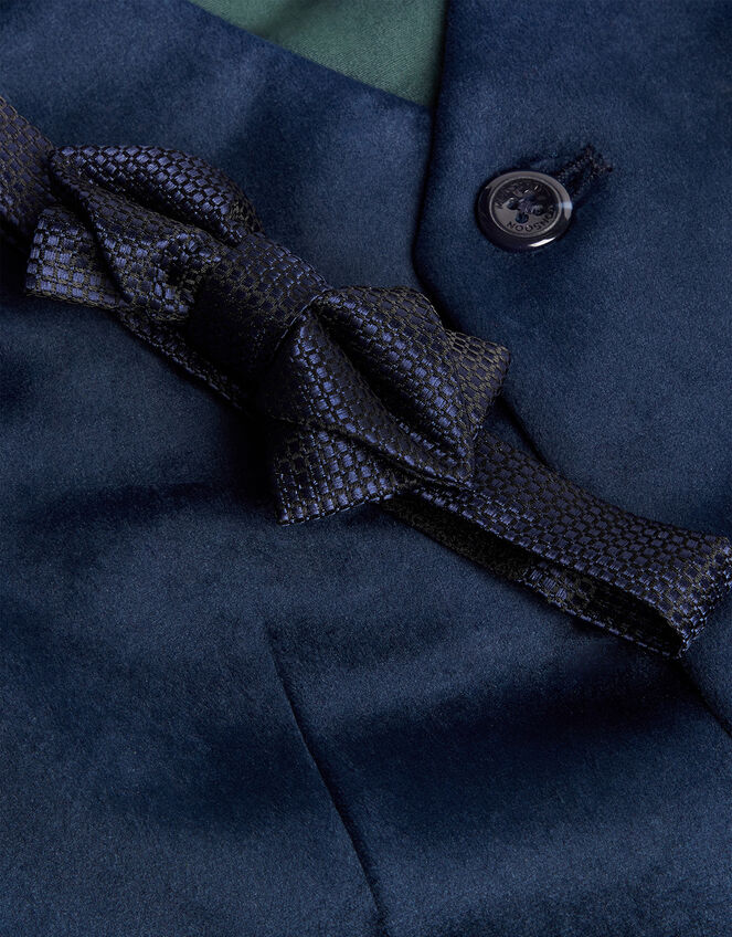 Velvet Waistcoat and Bow Tie Set, Blue (NAVY), large