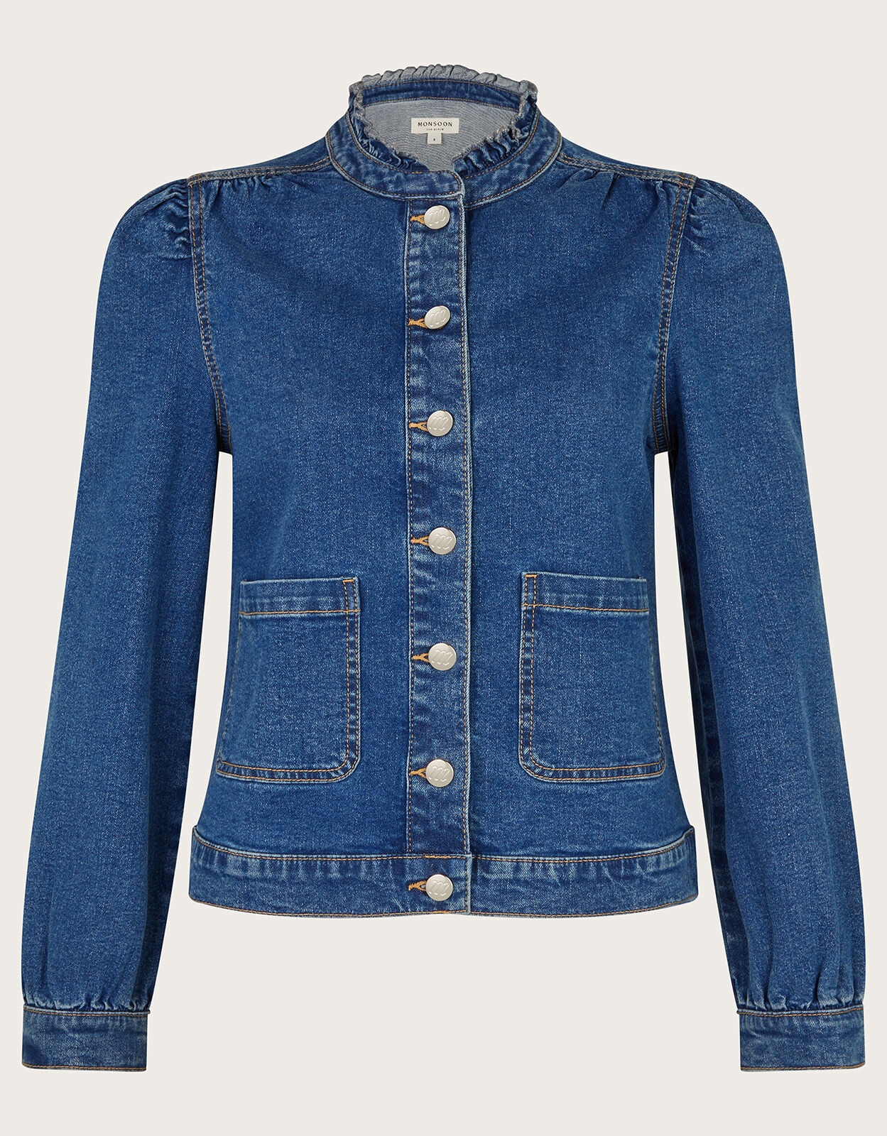 Frill hotsell denim jacket